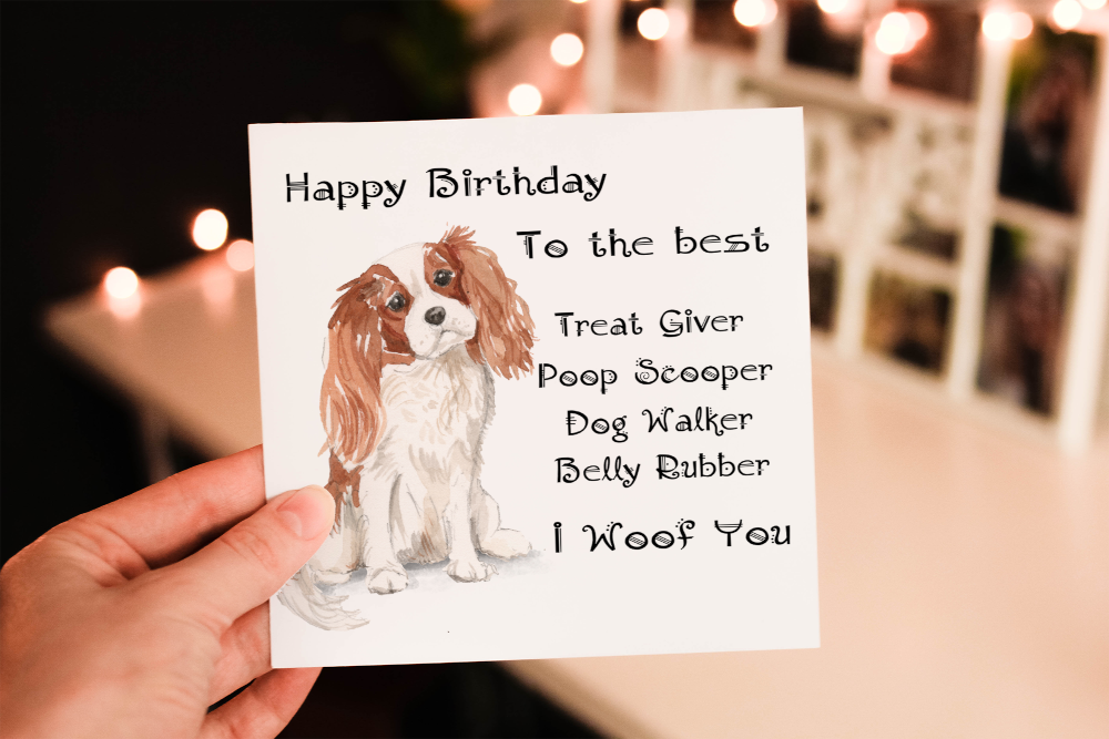 Cavalier King Charles Spaniel Dog Birthday Card - Click Image to Close